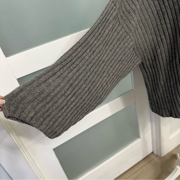 Lunya Ribbed Pima Alpaca Pullover Sweater Grey SZ XS/Small Oversized Relaxed Fit - Picture 3 of 6